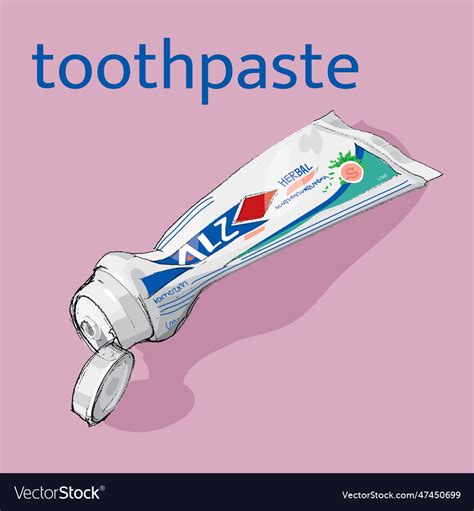 Toothpaste Drawing Sketch Pencil Style Royalty Free Vector