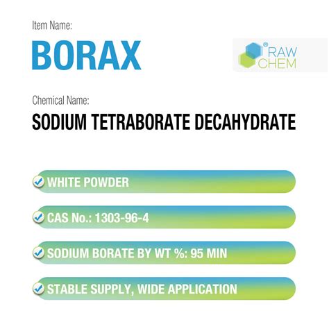 BORAX Series Disodium Tetraborate 1303 96 4 And Sodium Tetraborate