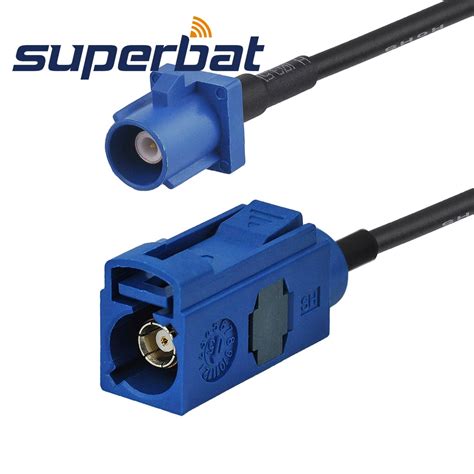 Superbat Fakra C Blue Female To Male Straight Pigtail Cable Rg