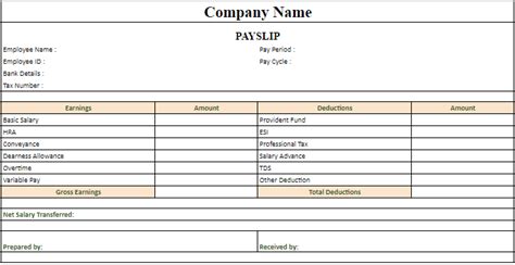 Cash Pay Slip Format Pay Slip Format Excel, 52% OFF