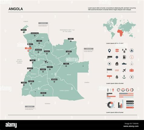 Vector Map Of Angola High Detailed Country Map With Division Cities