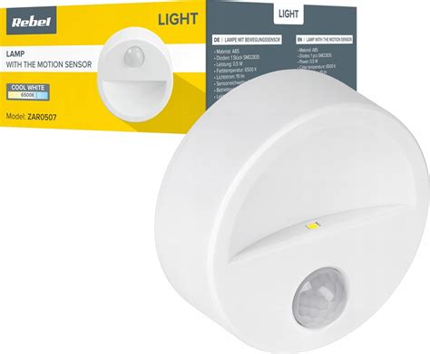 LAMPKA LED NOCNA DO SZAFY CZUJNIK RUCHU PIR Zimny 12360088994