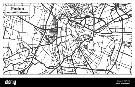 Padua Italia Mapa De La Ciudad En Estilo Retro Mapa De Esquema Ilustración Vectorial Imagen