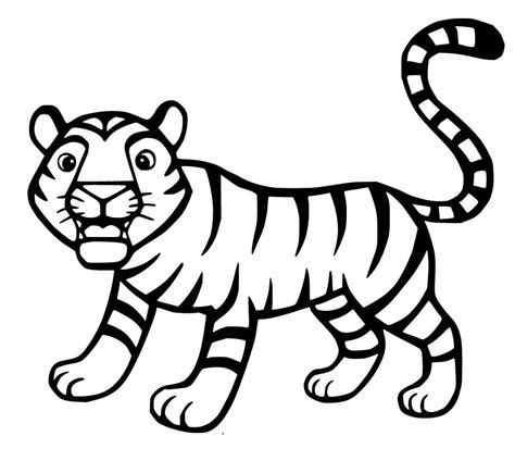 Coloriage Adorable Tigre - télécharger et imprimer gratuit sur ColoriageEnfant.Com