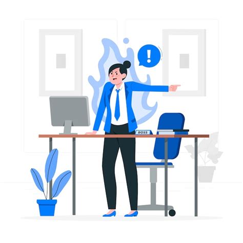 Free Vector Angry Boss Concept Illustration