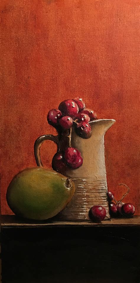 Pear And Grapes Still Life Oil On Canvas On Behance