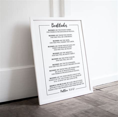 The Beatitudes Printable Wall Art Matthew 5 3 12 Printable Bible Verse Scripture Wall Art