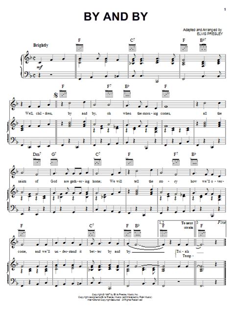 Elvis Presley By And By Sheet Music Pdf Notes Chords Pop Score