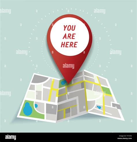 you are here, pin location icon and map Stock Photo - Alamy