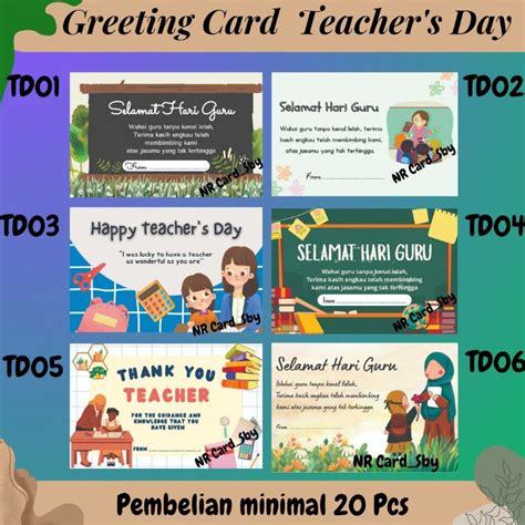 Jual Greeting Card Teacher S Day Kartu Ucapan Hari Guru T Card Pembelian Minimal 20