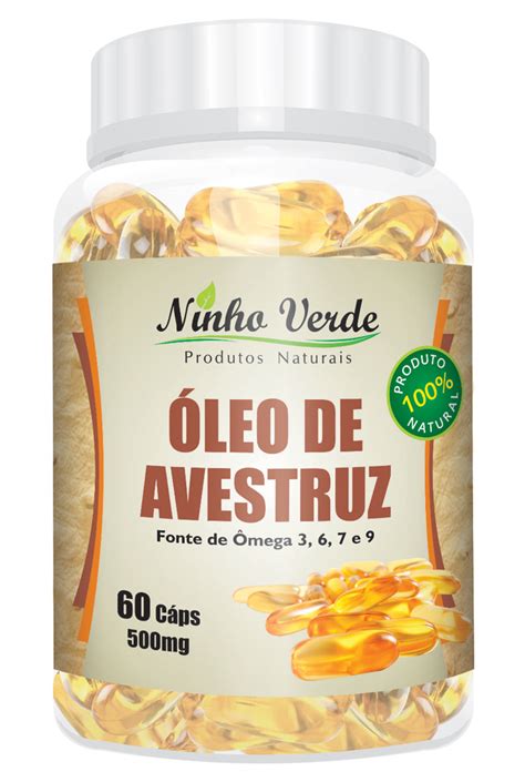 ÓLEO DE AVESTRUZ 500MG 60 CÁPSULAS NINHO VERDE Armazém Santa Helena