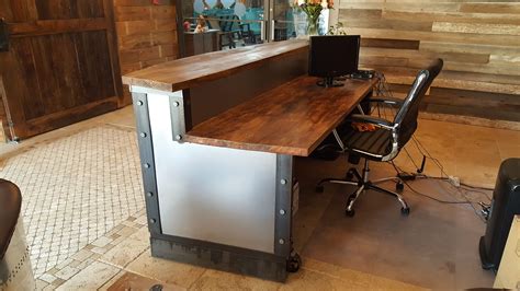 Hand Made Modern Metal Industrial Reception Desk by Dirty Metal Secrets ...