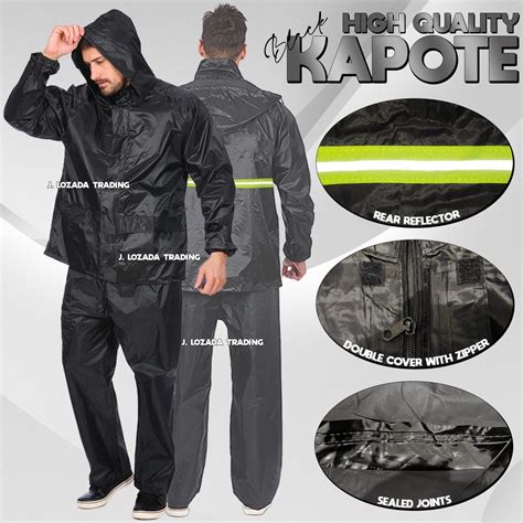 MOTORCYCLE RIDER RAIN COAT WITH BAG MAKAPAL PVC MADE 100 WATER