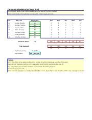 Prob Staff Scheduling Data Xlsx Personnel Scheduling For Tower