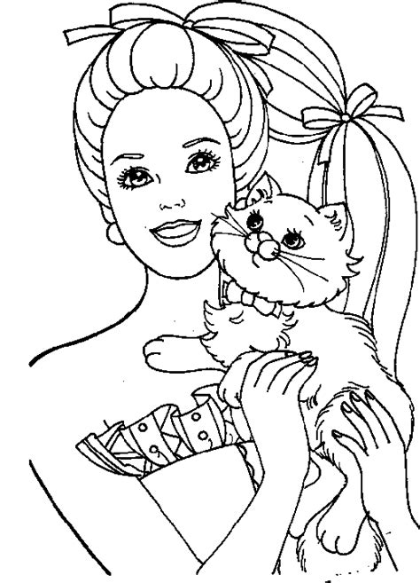 Coloriages Barbie Et Son Chat Coloriages Barbie Cheval Coloriages