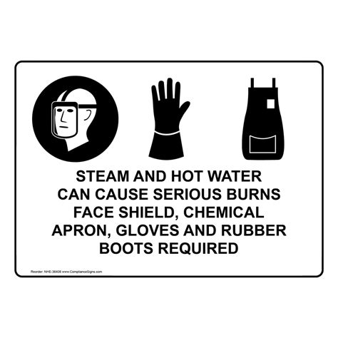 Steam And Hot Water Can Cause Serious Sign With Symbol NHE
