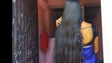 Gorgeous And Smooth 4ft Long Hair Play For Beautiful Indian Woman