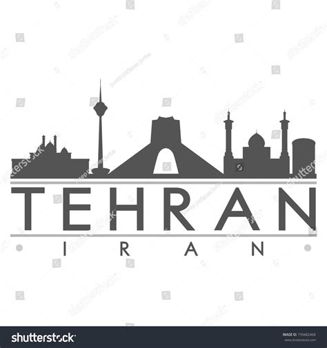 Tehran Iran Skyline Silhouette Design City Vector De Stock Libre De