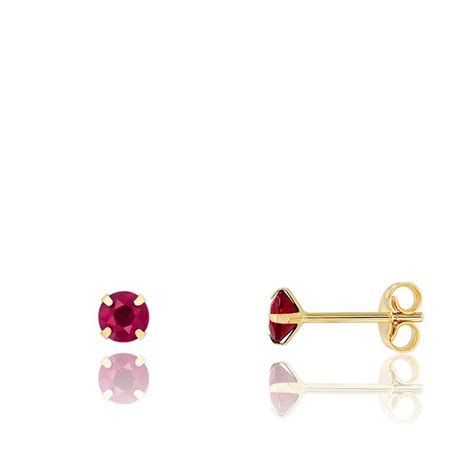 Boucles D Oreilles Rubis Or Jaune 750 Emanessence Ocarat