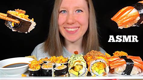 Asmr Sushi Platter Mukbang No Talking Eating Sounds Youtube