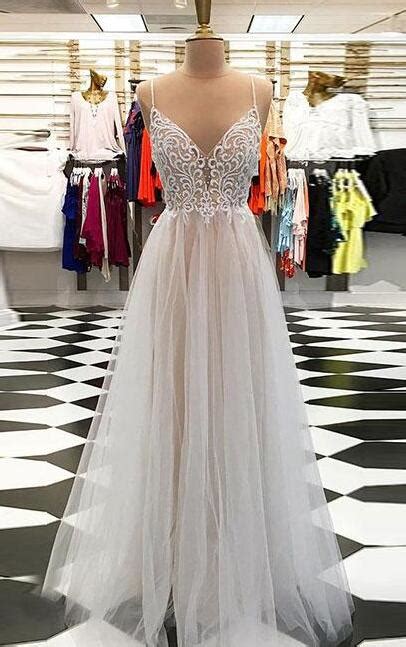 Sex Prom Dresstulle Prom Dress Beading Prom Dressa Line Prom Dressv Neck Tulle Long Prom Dr