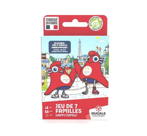 Jeu De Cartes Ducale 7 Familles Mascotte JO Paris 2024 Jeux