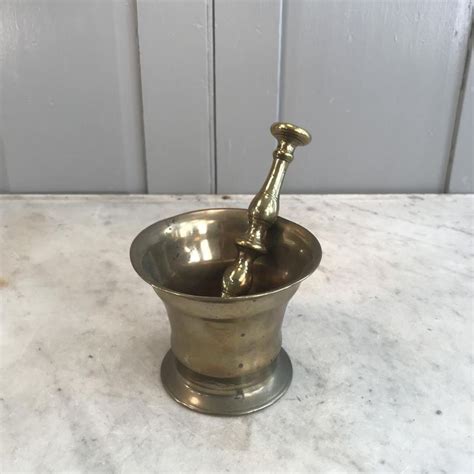 Antique English Brass Pestle And Mortar Etsy Pestle And Mortar Mortar Brass