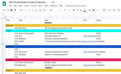 Social Media Calendar Template Google Sheets Hudson Keatons