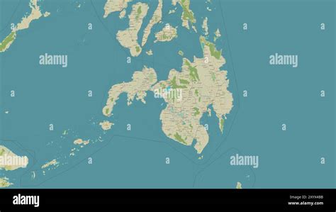 Mindanao Island in the Sulu Sea on a topographic, OSM Humanitarian ...