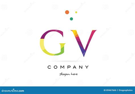 El Arco Iris Creativo De G V Del Gv Colorea El Icono Del Logotipo De La