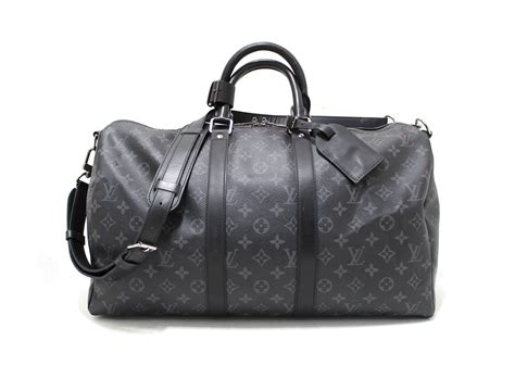 Authentic Louis Vuitton Monogram Eclipse Keepall Bandoulière 45 Travel