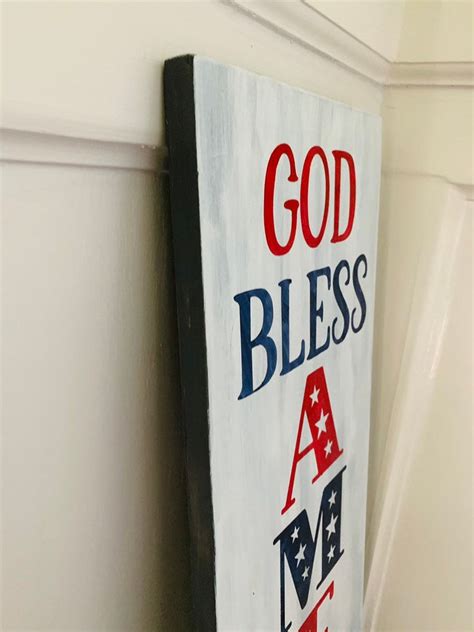 God Bless America Wood Porch Sign Etsy