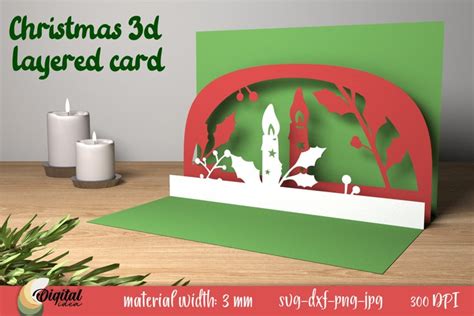 3D Layered Papercut Christmas SVG Christmas Layered Card