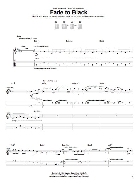 Fade To Black by Metallica - Guitar Tab - Guitar Instructor