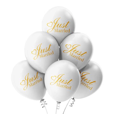 Luftballons Just Married Herz Wei St Ck Printballoon