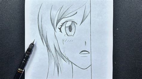 Easy Anime Drawing How To Draw Sad Anime Girl Was Step By Step Youtube