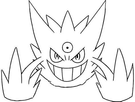 Desenho para colorir Pokémon Gengar Shiny Mega Gengar 5