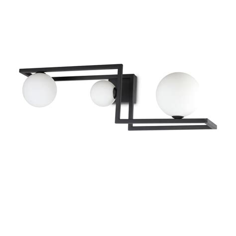 Plafoniera Industrial Minimal Angolo Metallo Nero Luci G W K L