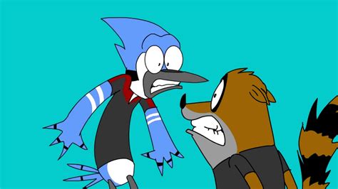 Regular Show Mordecai And Rigby Fighting