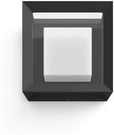 Philips Hue Econic Square Outdoor Smart Wall Light Black White And Color Ambiance Led Color