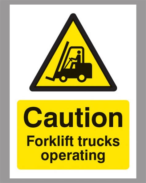 Caution Forklift Trucks Sign Rigid Plastic From Aspli Safety