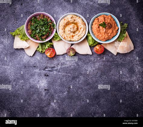 Selection Of Middle Eastern Or Arabic Appetizers Stock Photo Alamy