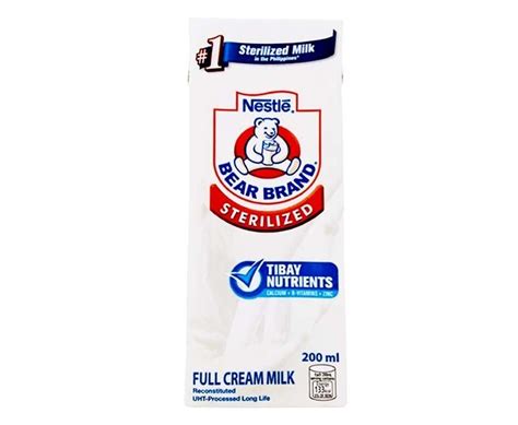 Nestlé Bear Brand Sterilized Full Cream Milk 200mL