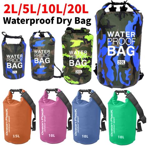 Pvc Waterproof Dry Bag 5l 10l 15l 20l Waterproof Rafting Boating Bag Easy Installation Soft Wear