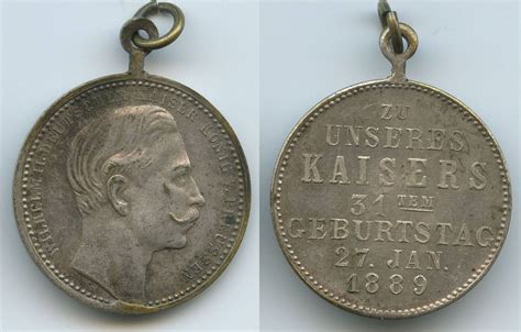 Deutsches Reich Kaiserreich Preussen Bronzemedaille Versilbert 27