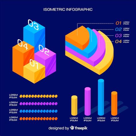 Muestra Pasos Infografía Isométrica Vector Gratis