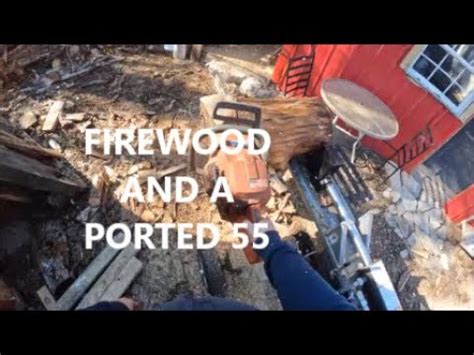 Splitting Firewood And Breaking In The Ported Husky 55 YouTube