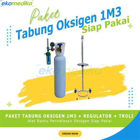 Jual Tabung Oksigen 1m3 Komplit Siap Pakai Tabung Oxygen Lengkap Satu