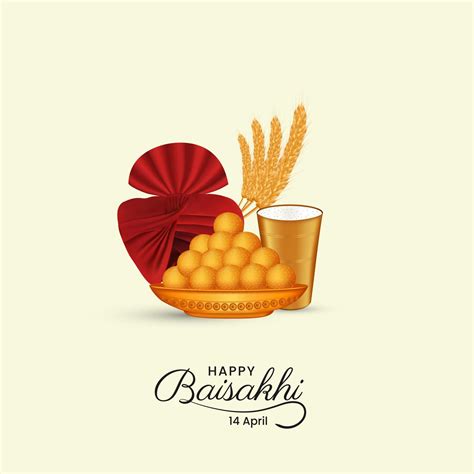 Celebration of Punjabi festival Vaisakhi Baisakhi festival creative design with typography ...