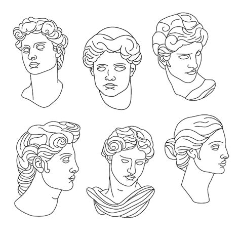 Premium Vector Greek Sculptures Minimalism